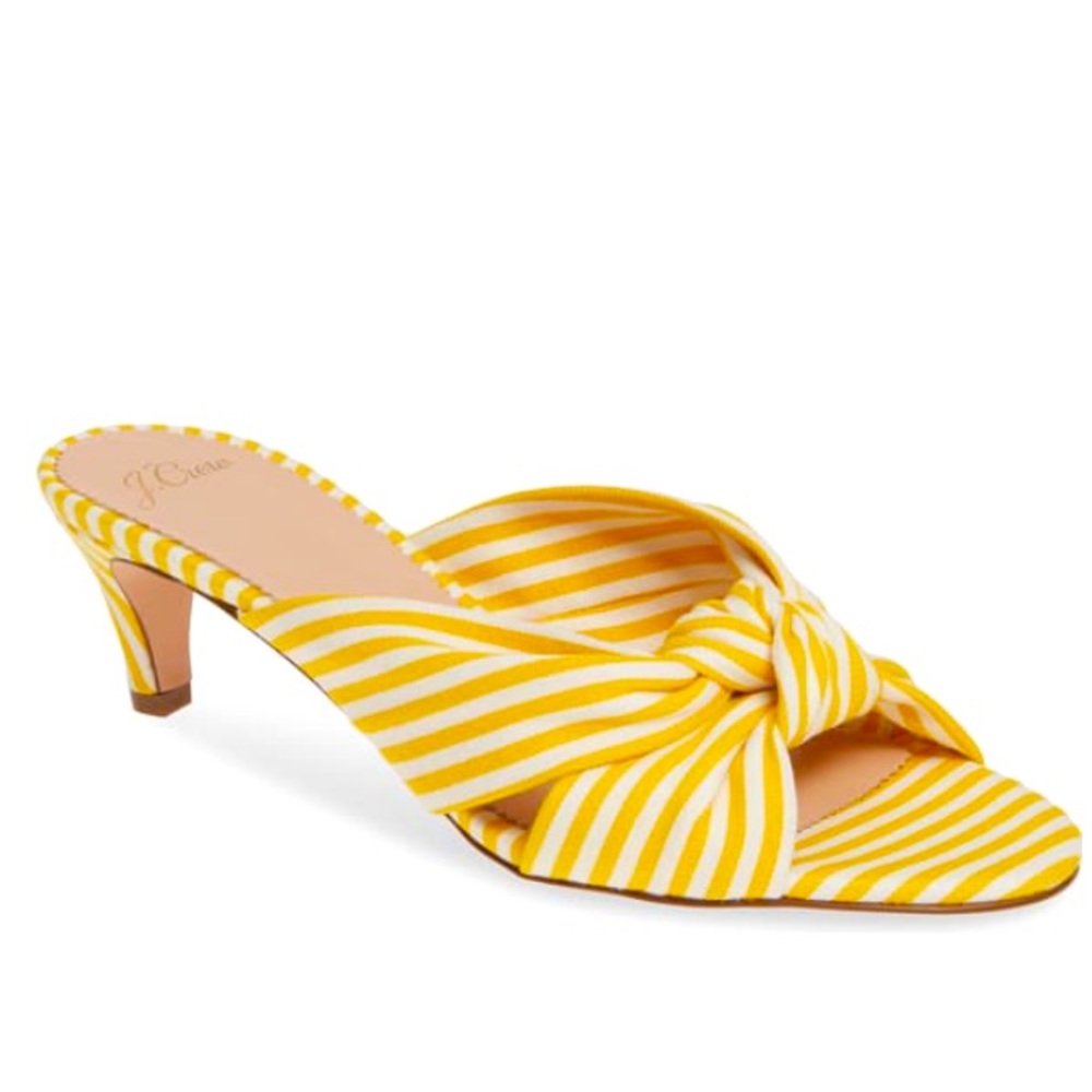 J.Crew Stripe Knotted Kitten Heel Sandal